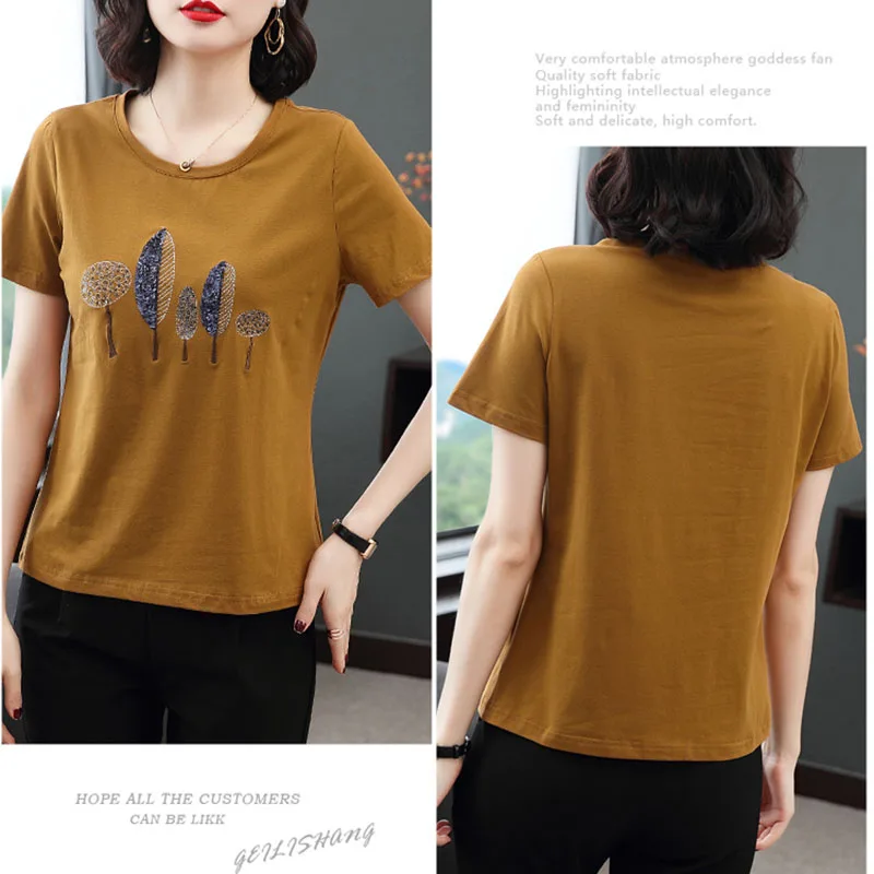 Vetement femme 2020 Летний стиль футболка для женщин футболки женская camiseta в алмазах ropa