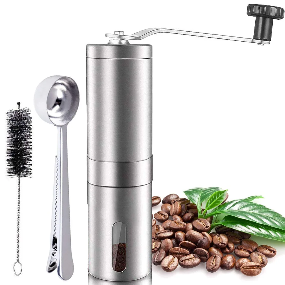 Ручная кофемолка керамический конический заусенцы Матовая нержавеющая сталь