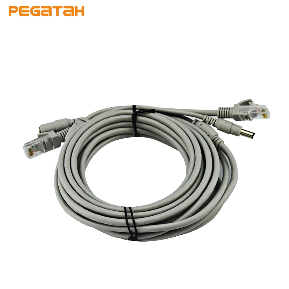 Ip-камера кабель CCTV 30 м опционально серый CAT5/CAT-5e Ethernet кабель RJ45 и DC мощность CCTV сети Lan кабель для системы ip камера s