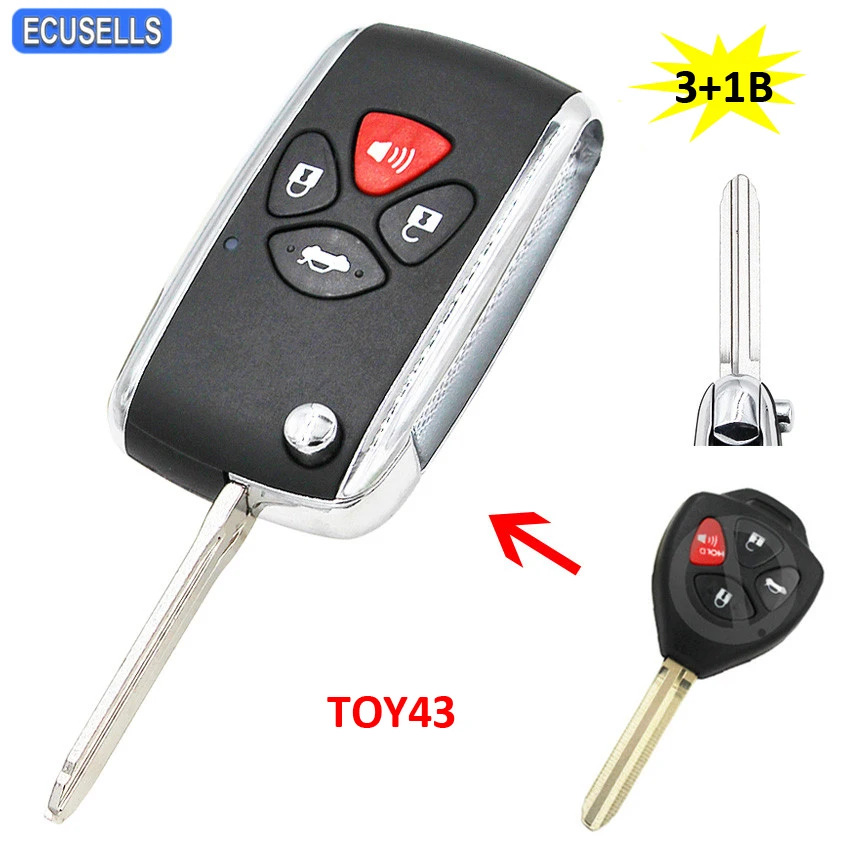 Модифицированный флип 2/3/4 кнопка дистанционного ключа автомобиля чехол для Toyota