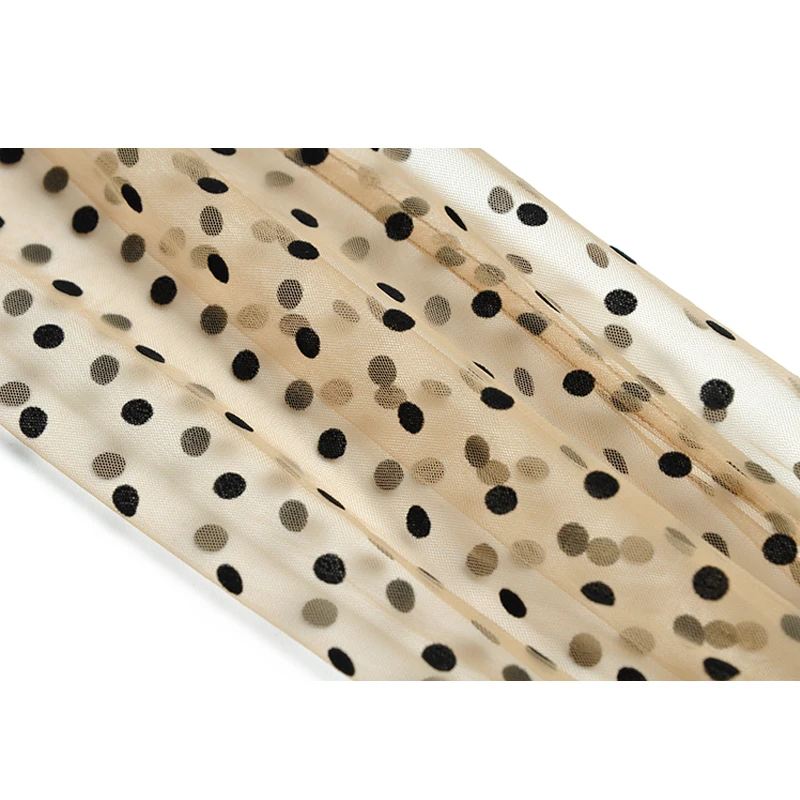 

SEQINYY Office Lady Dress 2020 Summer Spring New Fashion Design Women Dot Mesh Long Sleeve Black Mini Dress Slim