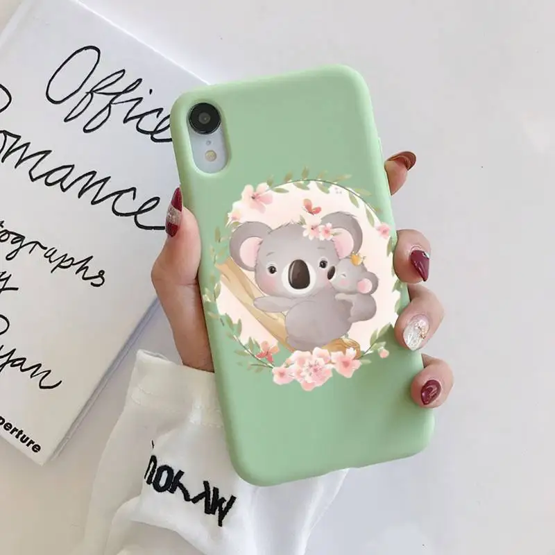 

Cute koala bear Phone Case Liquid Silicone Phone Case for iPhone 11 Pro Max XR XS X Soft Candy Cover for iPhone 6 6S 7 8 Plus