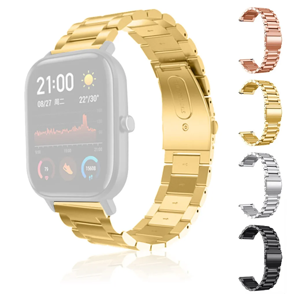 Ремешок из нержавеющей стали для часов AMAZFIT GTS металлический браслет наручных