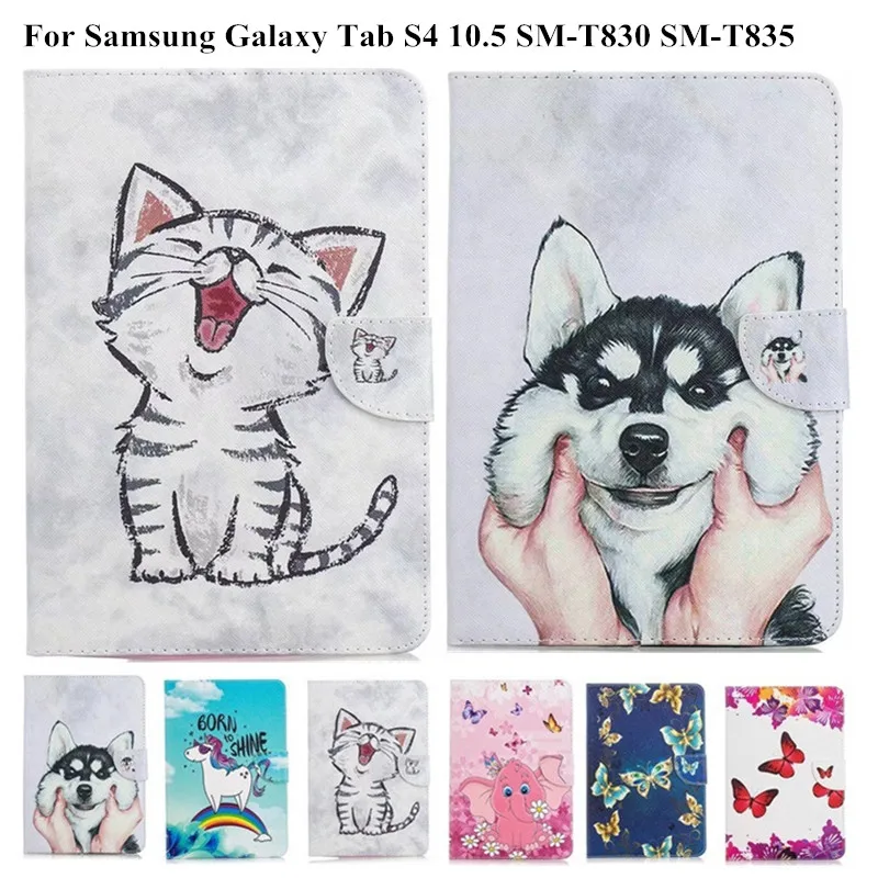 Чехол из искусственной кожи с милым единорогом котом для Samsung Galaxy Tab S4 10 5 T830 T835 SM