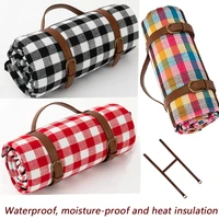 20m outdoor thicken plaid picnic mat foldable sleeping pad waterproof moisture proof pad breathable camping travel beach blanke