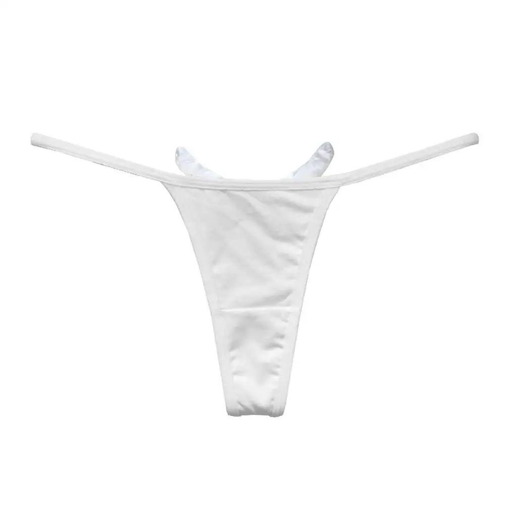 Женские трусики-стринги с крыльями дьявола черные белые в стиле аниме нижнее