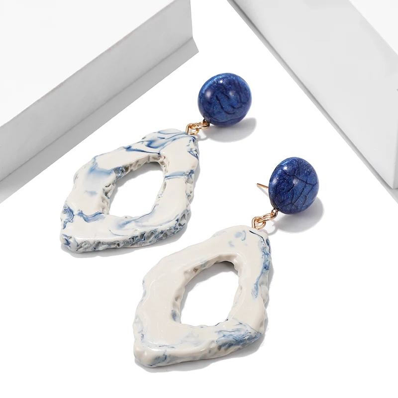 Новинка 2019 модные серьги для женщин большие геометрические акриловые смешанные