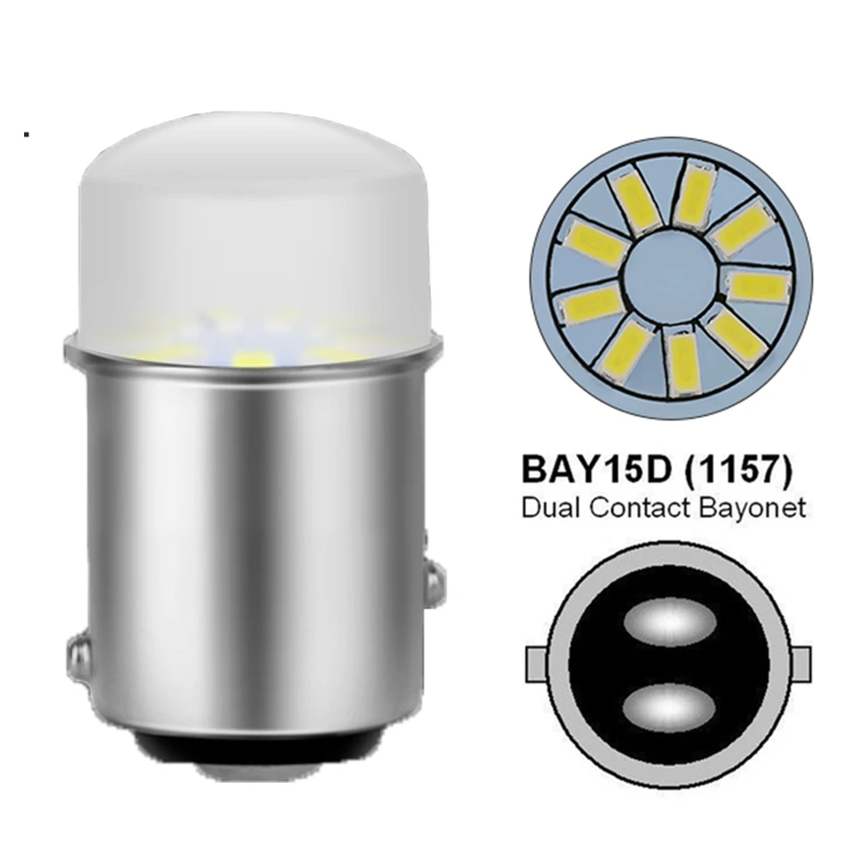

Acrylic 1157 Led Bay15d 500lm P21 5W Car Light Bulb SMD Auto Universal Reverse Turn Signal Lamp Bulb Brake Lamp White DRL 12V