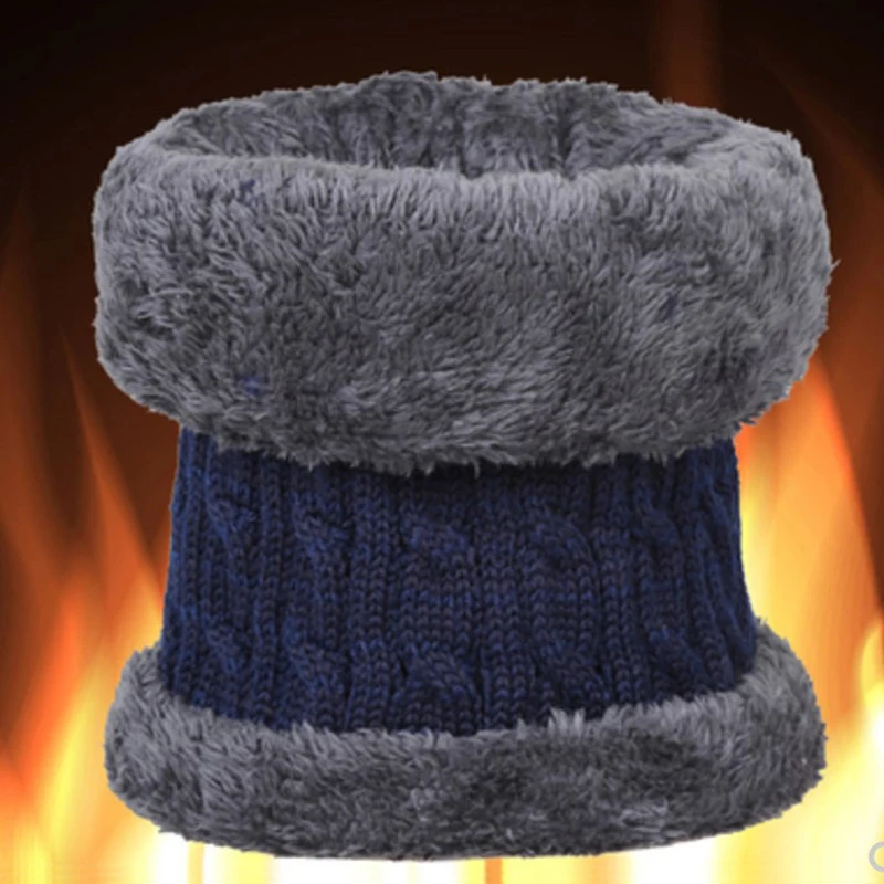 

Winter Warm Scarf Women Men Knitted Plus Velvet Thicken Outdoor Cycling Neck Buff Ring Scarves