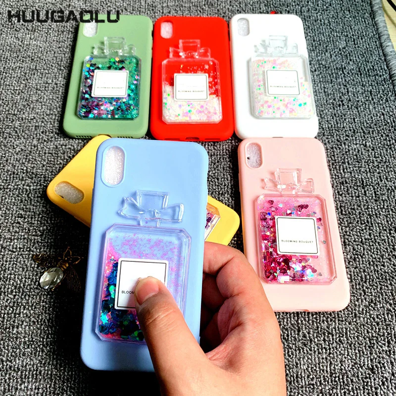 Флакон духов 3D жидкий силиконовый чехол для Huawei Y6 Y5 Y9 Y7 Prime Pro 2019 2018 P Smart Z Plus Funda Coque
