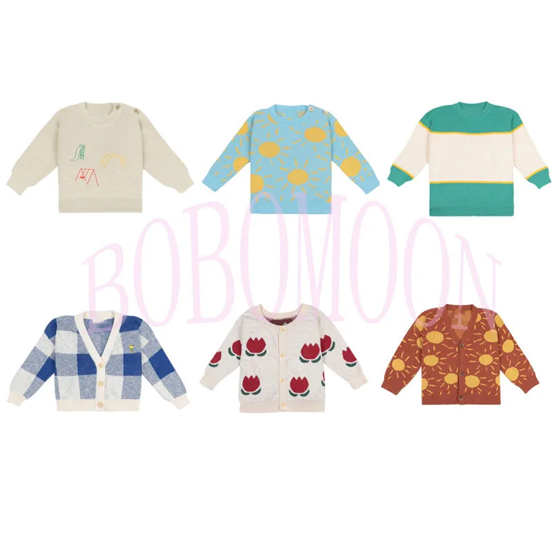 

PER-SALE Ship In Early March 2021 Spring Toddler Boy Sweaters Cartoon Cardigan Sweater Girl Buttons Cardigan Size 80-140cm