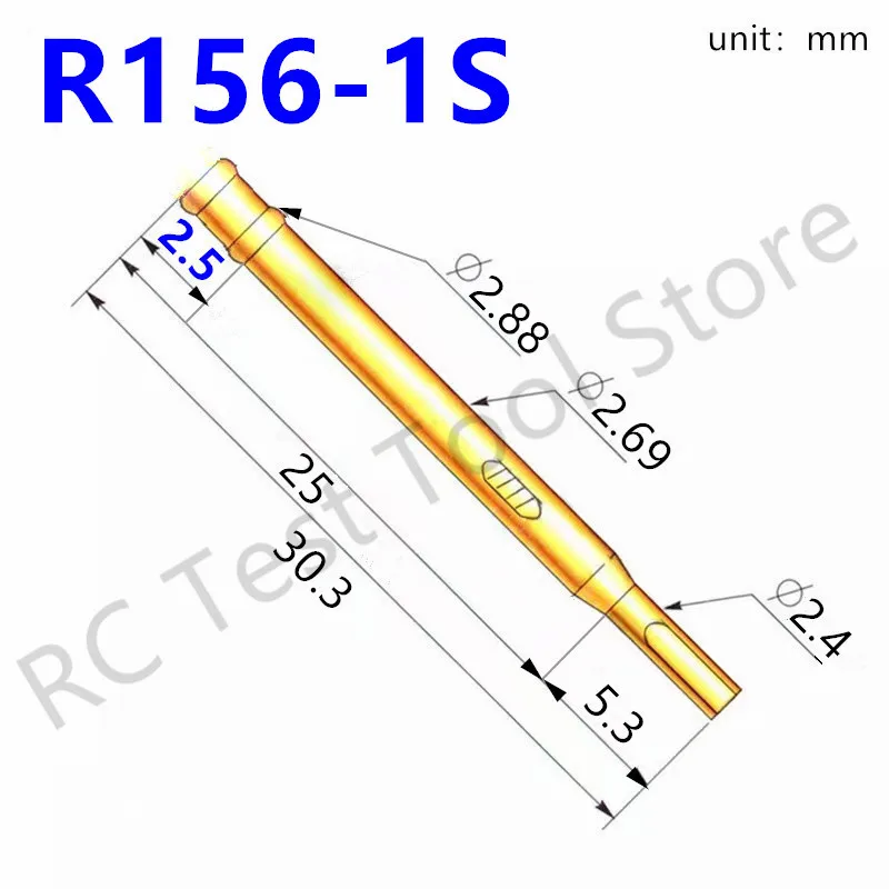 

Test Pin Receptacle R156-1S Test Needle Sleeve Probe Sleeve Lengt 30mm Dia 2.69mm Needle Seat Spring Detection Metal Test Needle