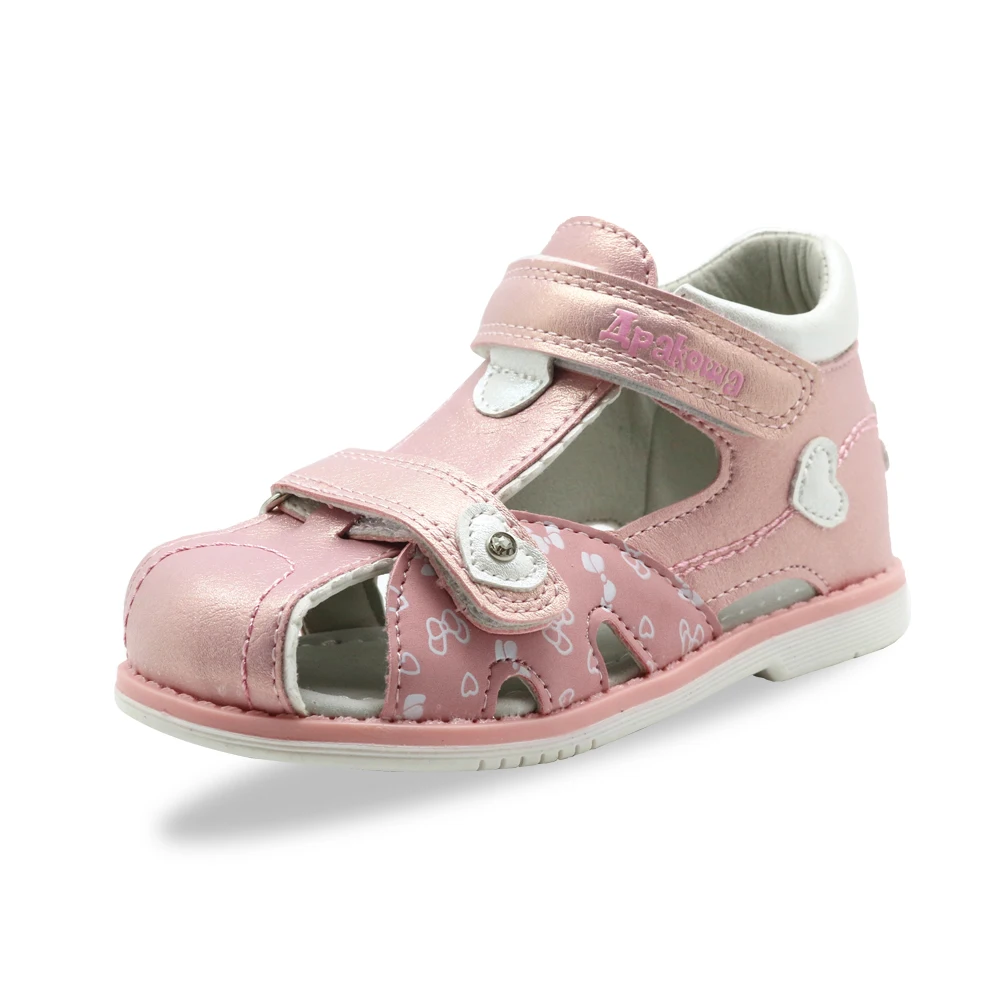 Босоножки для девочек Apakowa летние сандалии с закрытым носком и регулируемой