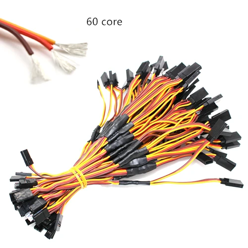 

100Pcs Y Type 60cm 3Ways 60 Core Filaments DuPont Wire Extension Leads For Airplane Model Steering Serve Motor Brown-Red-Orange