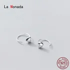Ла Monada маленький серебряный обруч серьги в Корейском стиле в форме сердца серебро 925 серьги для Для женщин крюк 925 стерлингового серебра Серебряные серьги женские