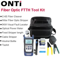 12pcs/Set  Fiber Optic FTTH Tool Kit with Optical Power Meter 30km Visual Fault Locator  FC-6S Fiber Cleaver Cable Wire Stripper