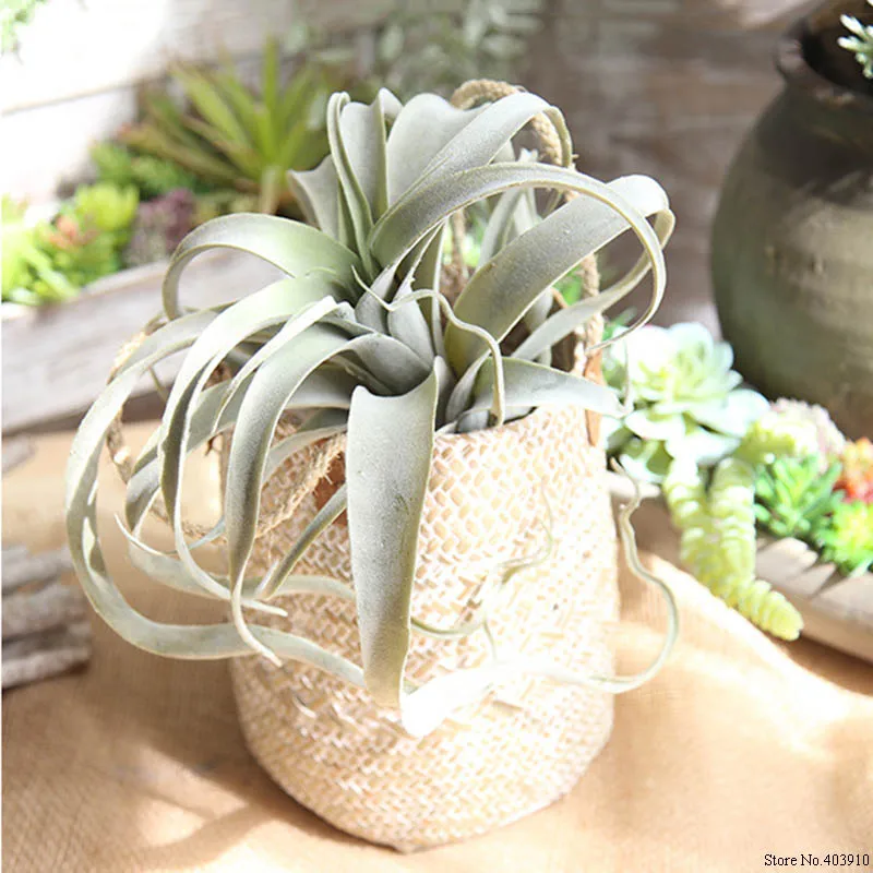 

1 Branch Artificial Pineapple Leaves Fake Succulent Plant Air Plants Wedding Bouquet Supplies for Home Garden Wall Decoration