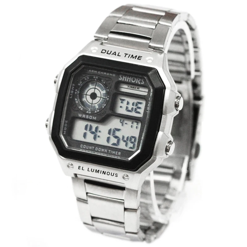

Brand Shhors Watches Men LED Digital Watches Fashion Military Watches Men Electronic Wristwatches reloj hombre horloge heren