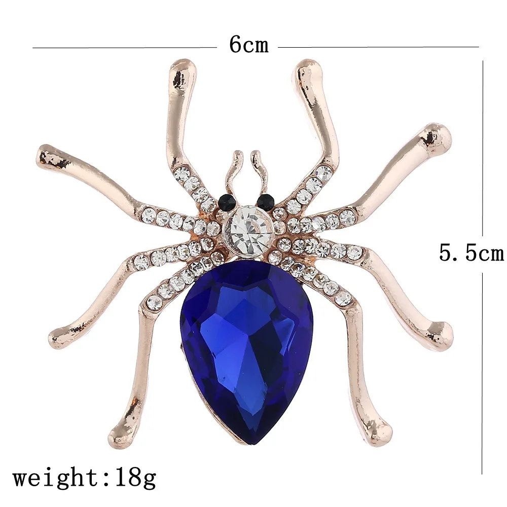 Женская брошь в форме паука золотистая с кристаллами | Украшения и аксессуары