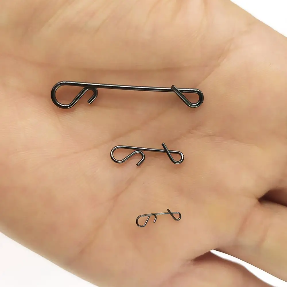 200pcs/lot Stainless Fishing Line Wire Connector Barrel Swivel Accessories Snap Pin Without Knot Tackle Tool Lure Kit | Спорт и