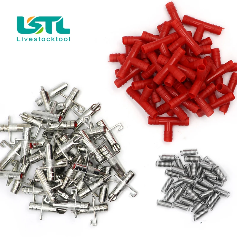 

100Pcs Automatic Rabbit Nipple Water Drinker For 8mm Pipe Automatic Pet Drinker Poultry Feeder For Rodent Mouse Bunny Feeding