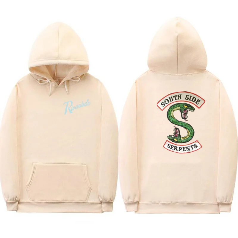Beige-BK023 Южная сторона Serpents толстовка с капюшоном модный принт ривердейл толстовки женские уличный сверхразмерный Casaco Feminino пуловер Толстовка Sweatshirt - Цвет: Beige-BK023