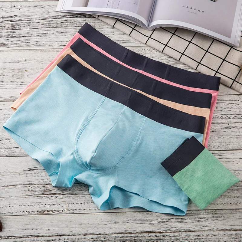 

3pcs/Lot Cotton Soft Men's Breathable solid Underwear shorts Mens Underwear comfortable