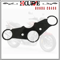 motorcycle carbon fiber decal sticker pad triple tree top clamp upper front protector for honda cb400 cb 400 vtec 2005 2006 2007