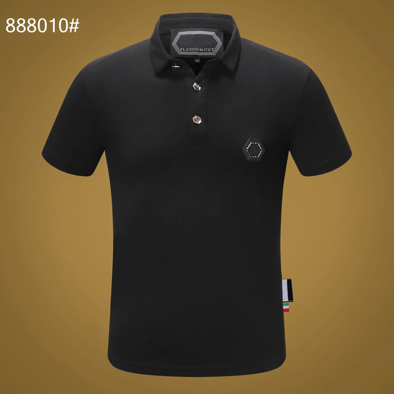 Рубашка-поло мужская однотонная с вышивкой брендовая короткая сорочка из ПП