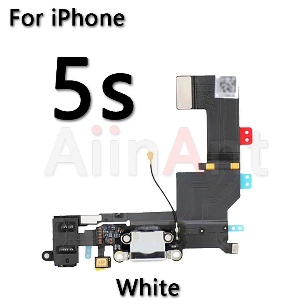 Нижний usb-разъем для зарядного устройства для iPhone 5, 5S, 5c, SE, 6, 6s Plus, док-станция для зарядки, шлейф для замены - Цвет: For iPhone 5s White