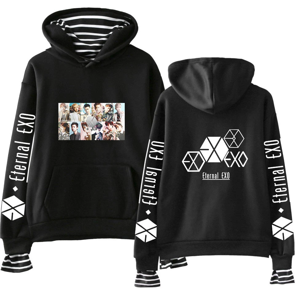 EXO PLANET#5 толстовки KPOP хлопковые водолазки негабаритный свитер с капюшоном для женщин EXO PLANET#5 толстовки moletom плюс размер