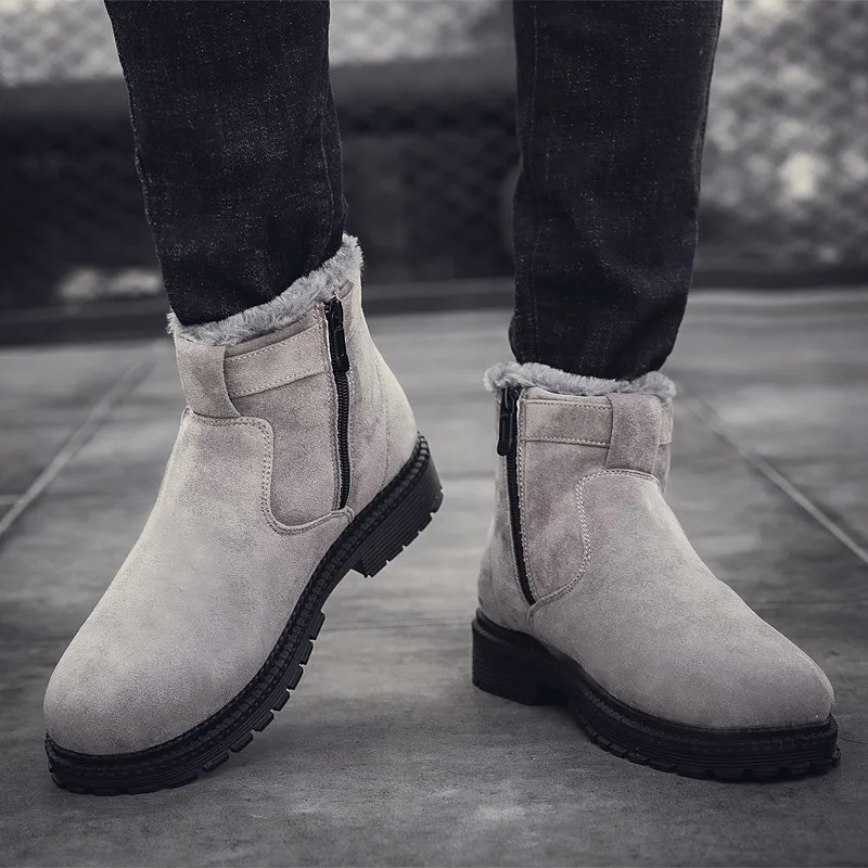 

2019 new boots autumn and winter plush men's work shoes men's shoes men's fashion casual sports shoes warm snow ankle boots