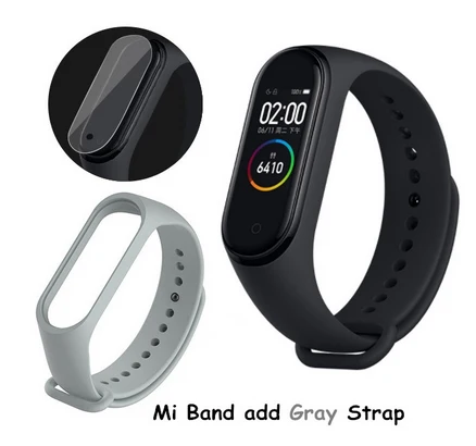 CN Add GrayStrap Оригинальные Xiaomi Mi Смарт-часы с 4 полосами AMOLED цветной экран HeartRate Фитнес Спорт 50 атм водонепроницаемый смарт-браслет Bluetooth 5,0 - Цвет: CN Add GrayStrap