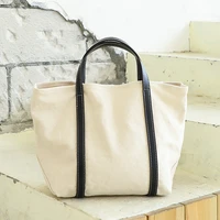 simple retro handbag net red color matching large capacity tote bag casual fashion canvas shoulder messenger bag