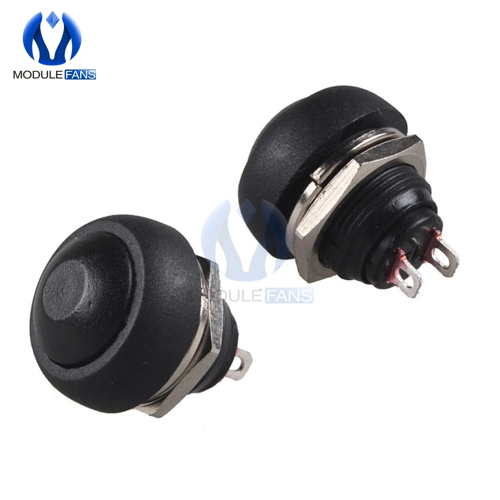 

5 шт., 12 мм, черный цвет, PBS-33B, водонепроницаемый, мгновенный, ВКЛ. ВЫКЛ, кнопочный мини-переключатель