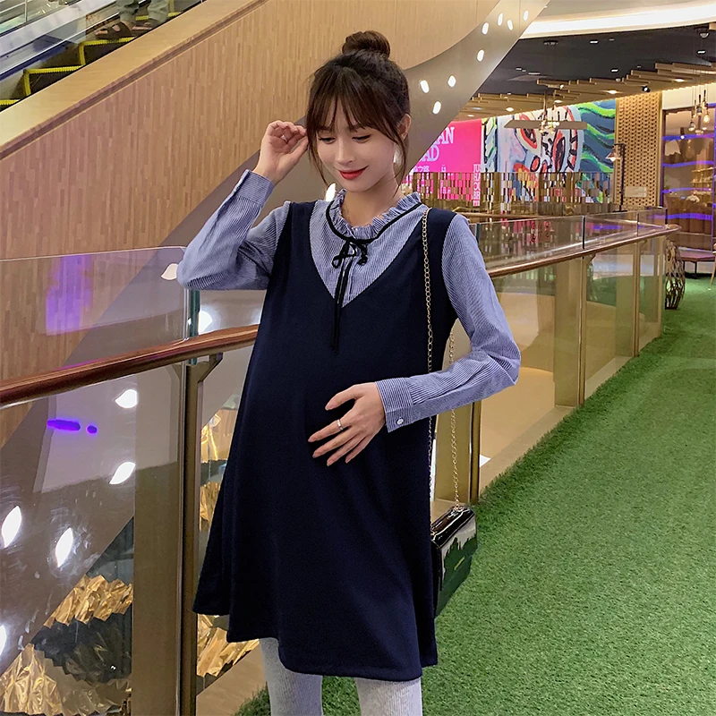 31 платье для беременных стильное с длинными рукавами женщин мам 01 ~ A 33 1921 | Мать и