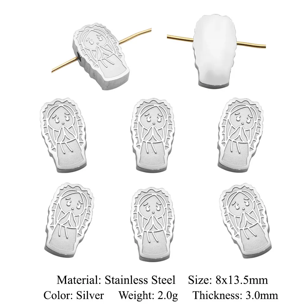 Подвеска Дева Мария из нержавеющей стали 100% 8x14 мм 3 шт./лот | Украшения и