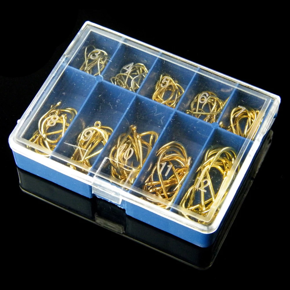 

100 Pcs Black Silver Fly fishing hook Carp fishing tackle box Gear Hooks Carry tool box pesca storage box fish accessories