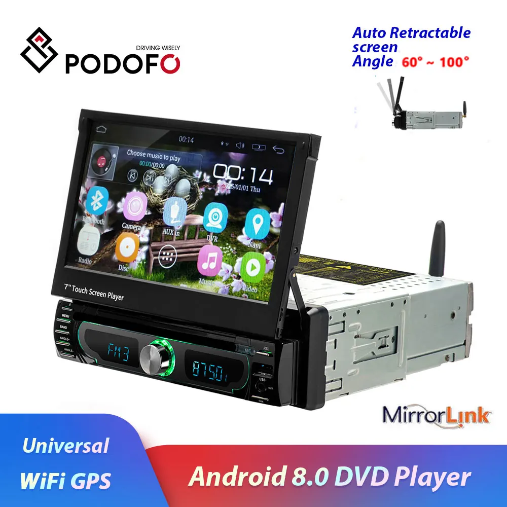 Podofo 7 &quotAndroid мультимедийный проигрыватель CD/DVD плеер GPS навигация автомагнитола