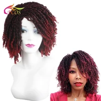 short afro kinky curly synthetic wigs for women dreadlock dreads african hairstyle braiding crochet twist fiber hair wig