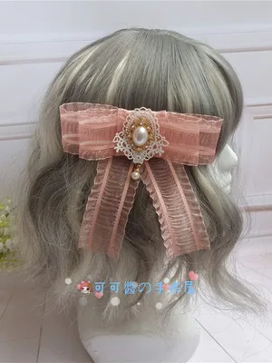 

Japanese Girls Cute Bowknot Hair Clip Hairpin Headdress Lolita Cute Girl Soft sister Brooch Dual-use Hair accessories Cosplay