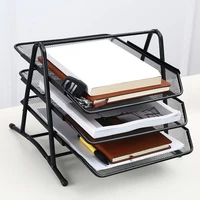 creative anti rust 3 layers metal wide entry desk file document letter tray rack file tray desk organizer accessories