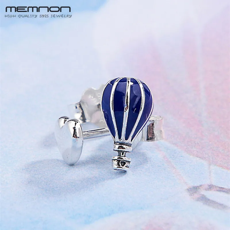 Серьги гвоздики Memnon женские из серебра 925 пробы с воздушным шаром и