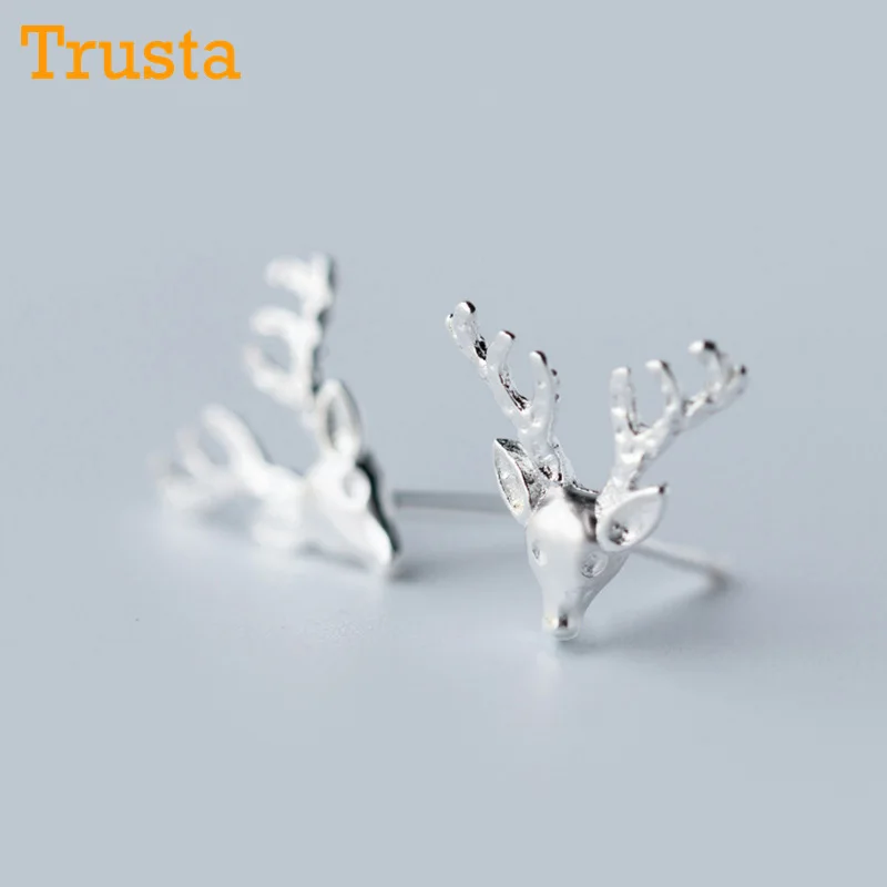 Trusta,,, 925, цельное Настоящее Стерлинговое Серебро, модные женские кольца с 2 сердечками, размер 5, 6, 7, прекрасный подарок для девочек-подростков, DS1071