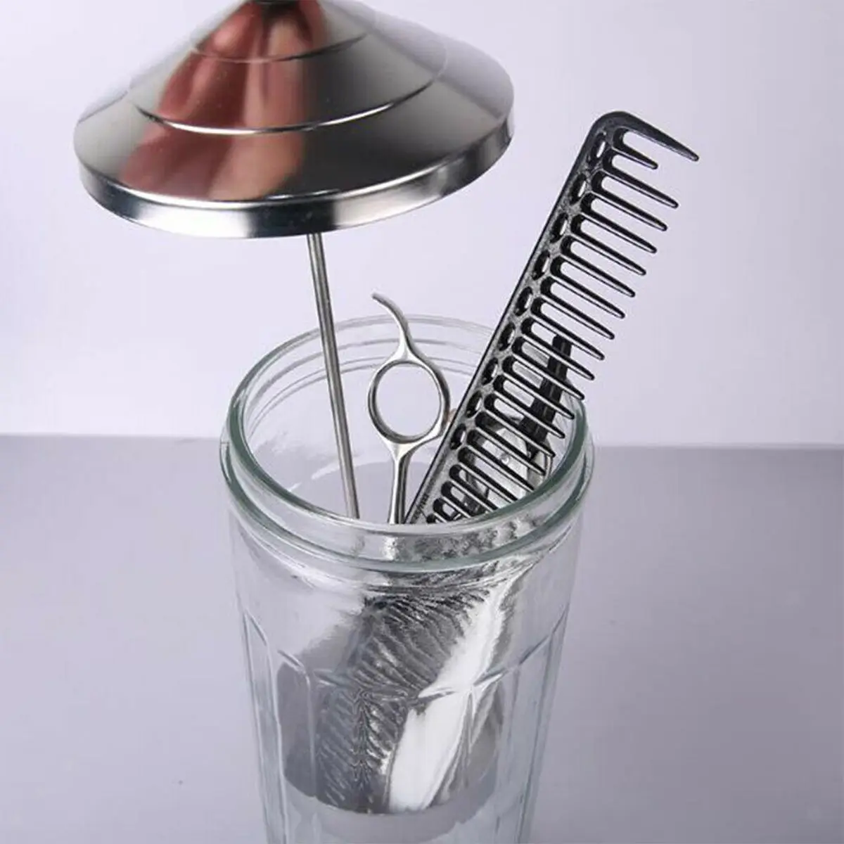 

1000/1500ML Salon Accessories Disinfectant Jar Empty Glass Bottle for Barber Shear Combs Sanitizing Disinfecting Sterilizing