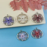 10 pcs vintage charm ethnic style weave round pendant necklace diy bracelet jewelry making decoration fashion accessories gifts