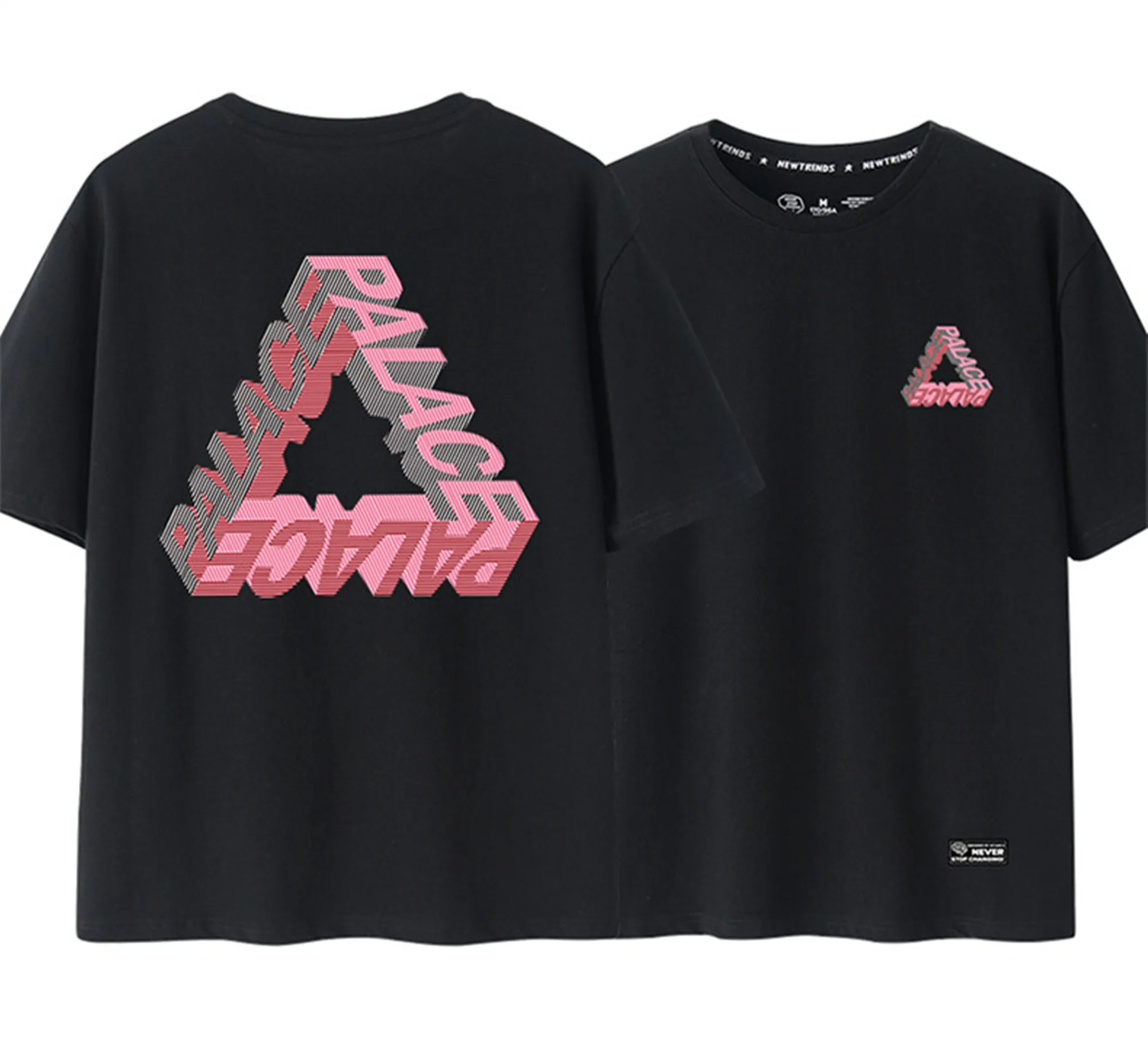 

New international trend triangle phantom pattern printing European and American street hip-hop men and women couples loose short