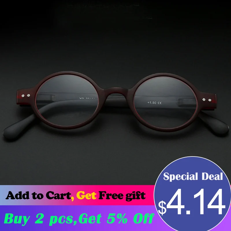 Винтажные маленькие круглые очки для чтения мужские и женские ретро в