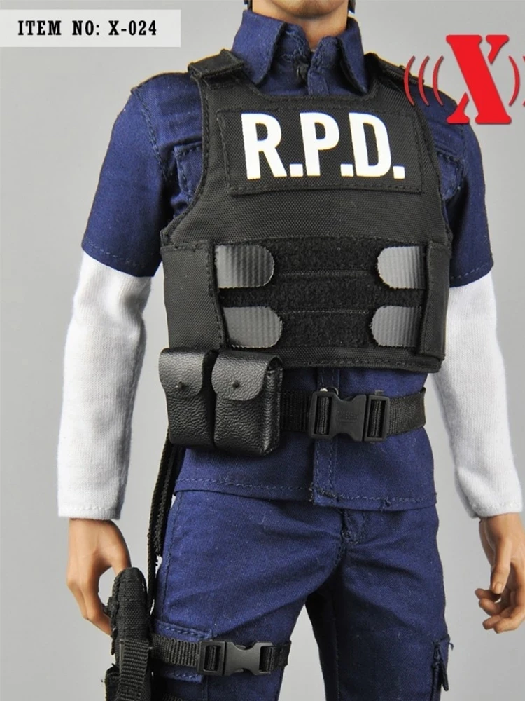

Мужская одежда в масштабе 1/6, пуленепробиваемый жилет, кобура для экшн-фигурок R.P.D 12 дюймов, X-024 для кукол, в наличии