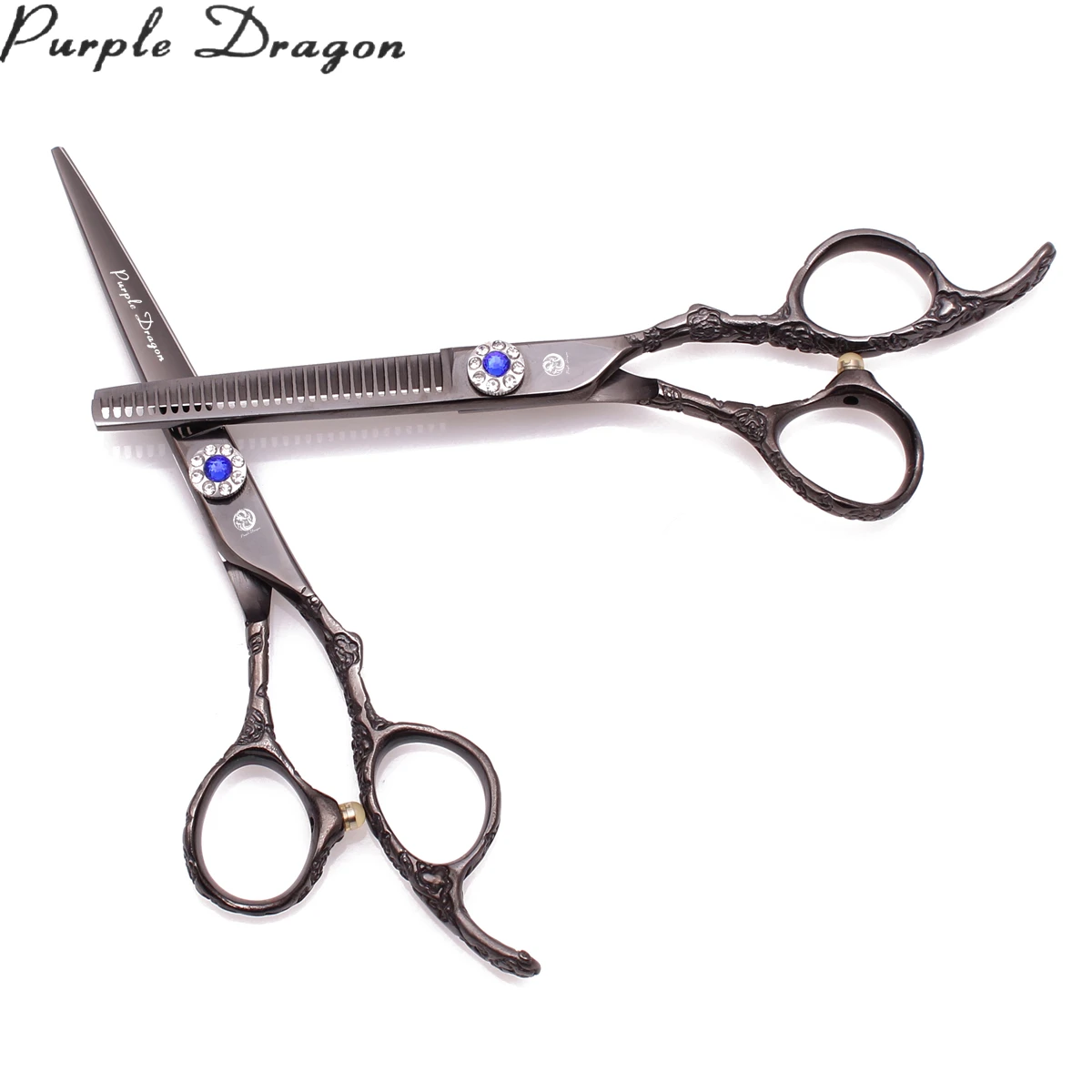 Черные ножницы для волос 6 0 &quotФиолетовый Дракон бренд Япония 440C стрижки